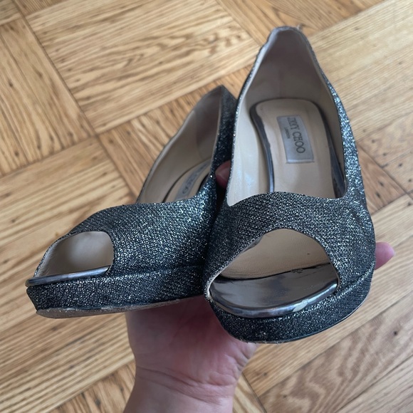 Gunmetal Glitter Jimmy Choos in a very rare size: 43/ US 12 - Picture 7 of 8